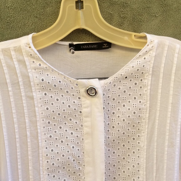Zara Basic White Dress Size Small NEW Long Sleeves - Picture 2 of 6